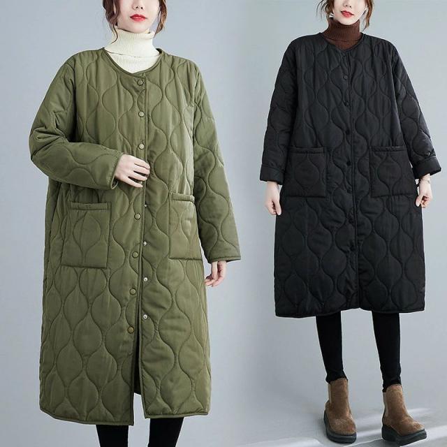 キルティングコート レディース アウター 中綿コート キルティング ノーカラー ブルゾン コート 暖かい 黒 無地 中綿 ロングコート 中綿ジャンパー ゆったり 大きいサイズ 軽い あったか ジャケット カジュアル 羽織り 秋冬 カーディガン ポケット付き 防寒の通販は 8,300円