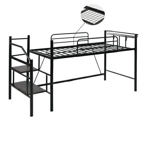 ロフトベッド Sシングル パイプベッド シングル 耐荷重150kg 高さ130cm ハイベッド ロフトベッドロータイプ 棚 収納 北欧風 大人 一人暮らし 子供部屋 送料無料 スチール 耐震 ベッド シングル LPP-WF530221の通販は