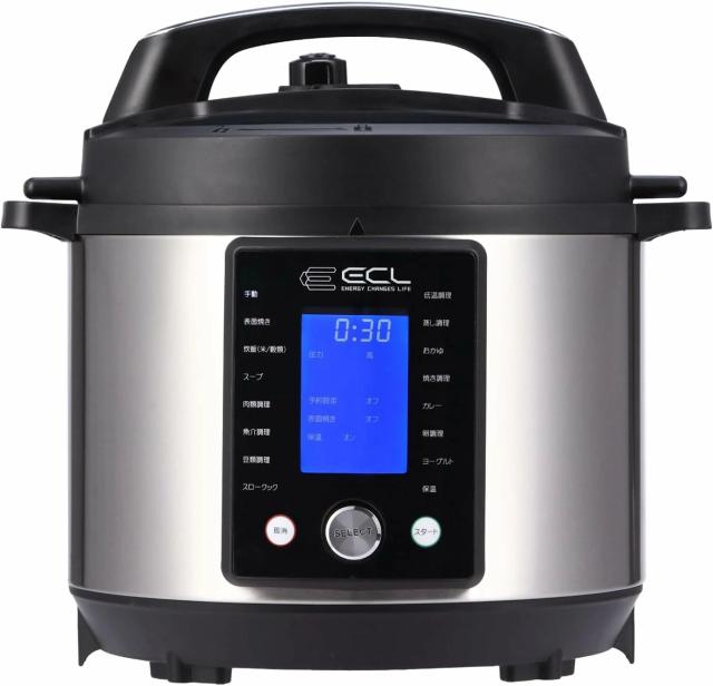 電気圧力鍋 大容量 電子圧力鍋 5L 圧力調理器 圧力鍋 電気 一台15役 電気鍋 自動調理鍋 蒸し／低温／スロークック／焼き調理 7つ保護機能 EC-EPC5L 圧力調理 温度調理の通販は