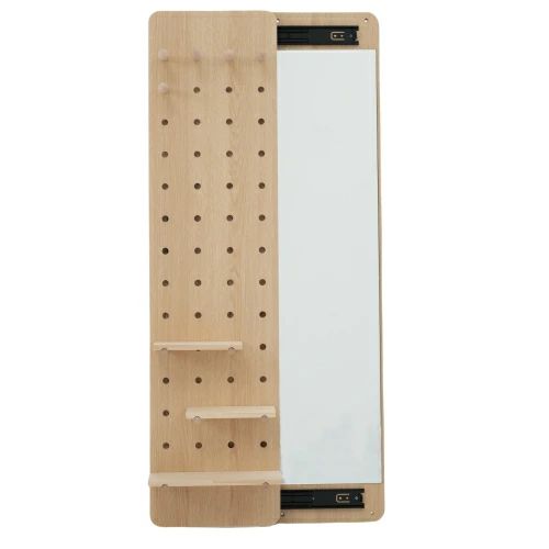 壁掛け鏡 玄関 寝室 姿見鏡 30*120cm 全身 おしゃれ 収納ボード付き ミラーが隠せる 有孔ボード ペグボード飛散防止加工 インスタ映え 木製 収納 スライドして隠す 飛散防止加工 スリム ロング ミラー 鏡 薄型 LPP-WF325288AAAの通販は