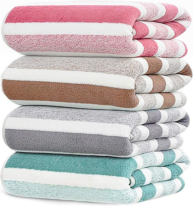 バスタオル マイクロファイバー ホテル仕様 120cmx60cm 4色4枚セット ループ付き ホテルスタイルタオル 掛けれる 浴用 プール用 家庭用 業務用 吸水 速乾 抗菌 防臭 ふわふわ 柔らかい 高速吸水 耐久性 毛羽落ち少ない AIS-TIAOWENYUJIN2の通販は 5,100円