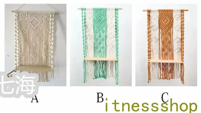 タペストリー 北欧 おしゃれ 壁掛けラック 1層 手作り ボヘミアンスタイル マクラメタペストリー 壁掛け棚 壁飾り 壁掛けスタンド マクラメ編み タッセル フリンジ 吊り下げタペストリー 織物 インテリア 置物 癒し 部屋の通販は