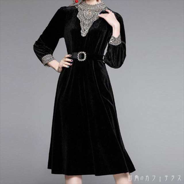 ロングドレス ドレス dress 衣装 ワンピース パーティードレス パーティドレス ベルティングドレス ロング ロング丈 膝丈 ひざ丈 膝下 袖の通販は 7,350円