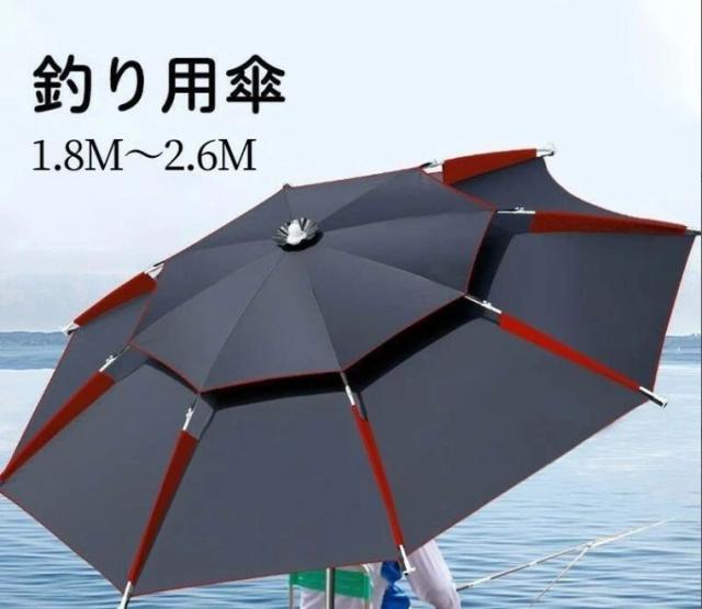 釣り用傘 フィッシングパラソル パラソル 日傘 雨傘 ビーチパラソル 360度回転 収納袋付き 角度調節 UVカット 防水 防風 日除け 遮光断熱 釣り日よけ 釣り 雨天兼用 アウトドア パイプ直径25mm 1.8M〜2.6Mの通販は 10,479円