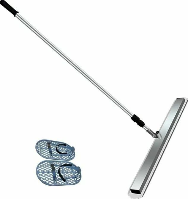 ステンレス鋼 コンクリート仕上作業 土間トンボ マジックタンパー、スクリード 土間仕上げツールコンクリート 土間 コンクリート仕上げツール　携帯用　簡単　省力化　360°回転　1.2-2M伸縮可能なロッド　さまざまな建設シナリオに適応の通販は