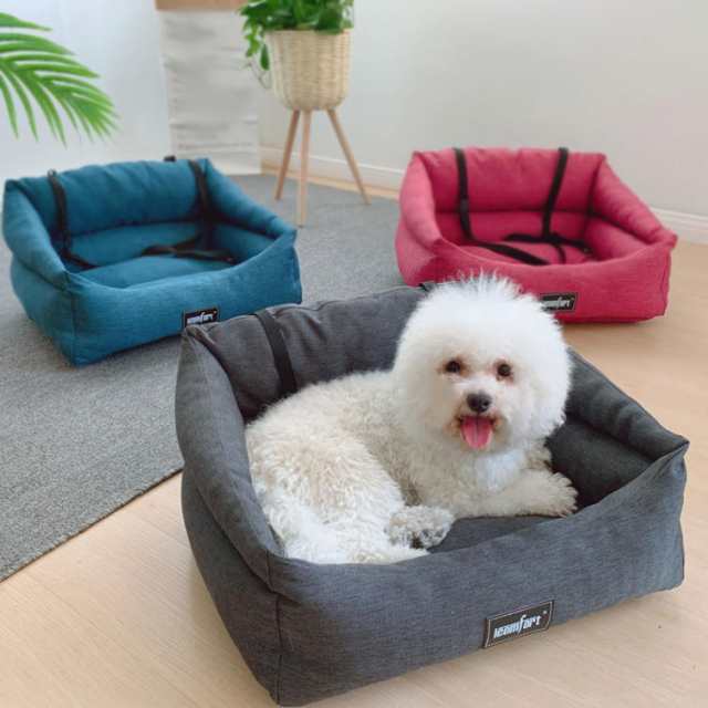 ペット用 ドライブベッド 小型犬 猫用 キャリーバッグ 防水 飛び出し防止リード＆フック付 防水加工でお手入れ簡単 清潔 通気 ボックスの通販は 4,856円