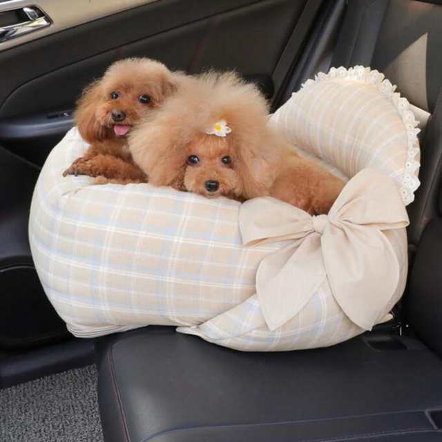 ペット用 ドライブボックス ドライブベッド 小型犬 猫用 車ドライブボックス キャリーバッグ 車酔い防止 お出かけ 飛び出し防止リード 洗の通販は