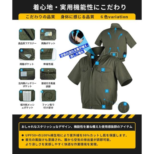 ファン付き作業服 NEWモデル 25000mAh 超高出力22V ファン