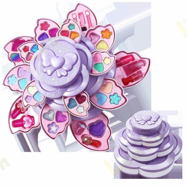 子供用 メイクセット メイクアップボックス お化粧おもちゃ 花型 ままごと メイクアップ 化粧品 女の子 おままごと 化粧ケース クリスマス プレゼントの通販は 5,972円