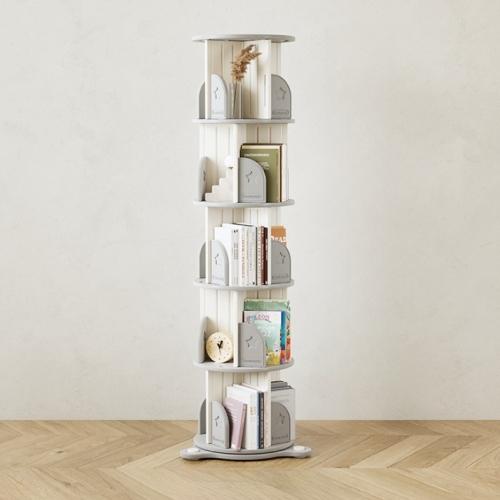 回転式本棚 5段 飾り棚 絵本棚 360°回転本棚 コミック収納棚 本棚 HDPE製 大容量 回転ラック 組立簡単 省スペース 子ども部屋収納 LPP-N511P171658Wの通販は 14,371円