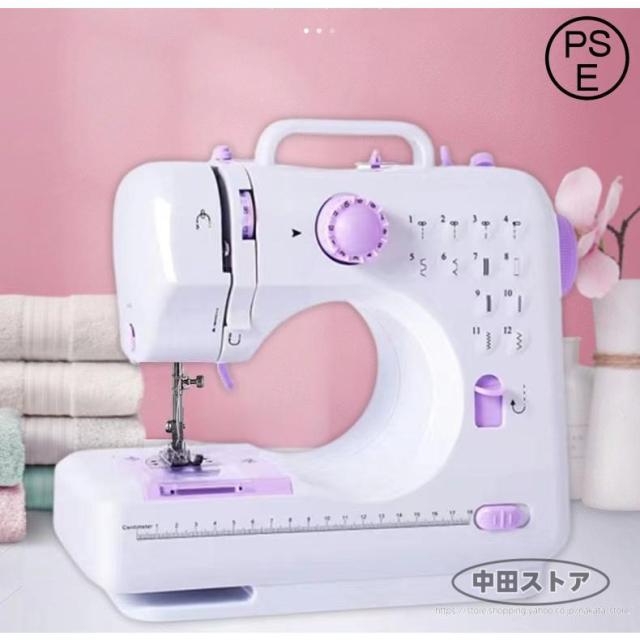 電動ミシン コンパクト 小型ミシン 家庭用ミシン 初心者 12種類の縫い目 フットコントローラー LED手元ランプ付き ACアダプタと単三電池の通販は 5,279円