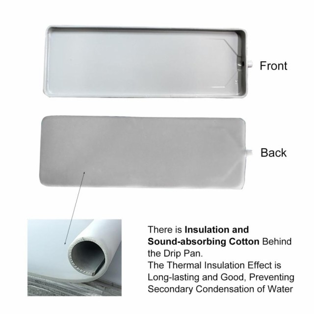 エアコンドリップパン 金属ドレンパン 底面給水トレー セントラル空調用ドレンチューブ付き大型ドリップトレイ、ウィンドウエアコン
