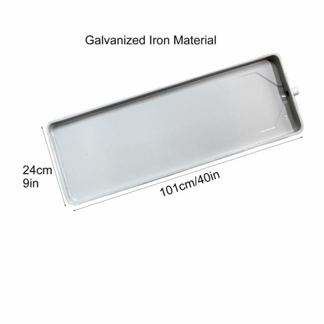 エアコンドリップパン 金属ドレンパン 底面給水トレー セントラル空調用ドレンチューブ付き大型ドリップトレイ、ウィンドウエアコン