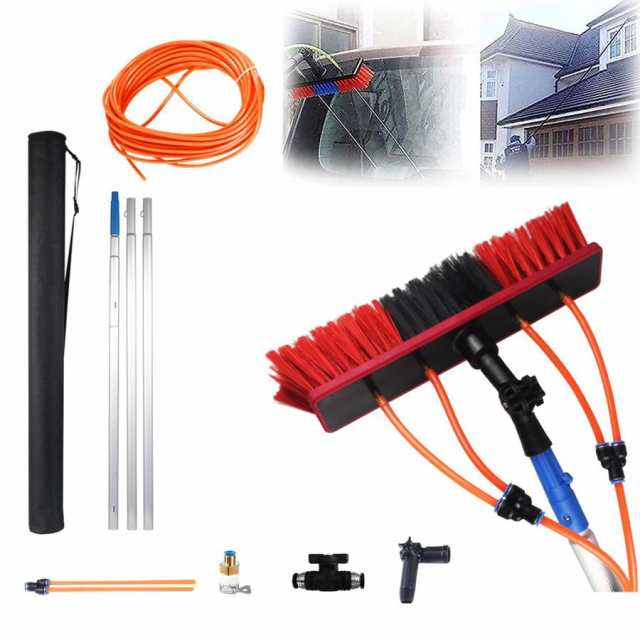 高所掃除ブラシ 外壁掃除ブラシ 長さ3m~12m選択可能 給水伸縮ブラシ 業務用 太陽光パネル掃除 外壁洗浄ブラシ 30/50cmブラシヘッド 高さ調節可能 窓ガラス/壁掃の通販は 9,108円