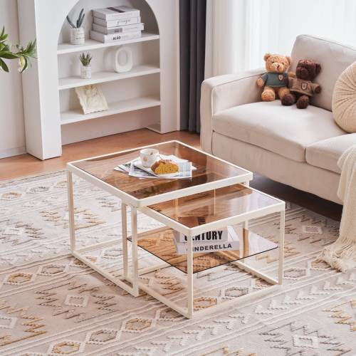 ガラステーブル センターテーブル ガラス天板 2点セット 茶色ガラス LPP-WF308366AAAの通販はその他日用品・文房具・手芸用品