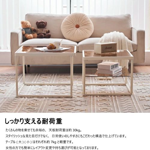 ガラステーブル センターテーブル ガラス天板 2点セット 茶色ガラス LPP-WF308366AAAの通販は