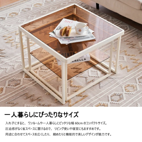 ガラステーブル センターテーブル ガラス天板 2点セット 茶色ガラス LPP-WF308366AAAの通販は