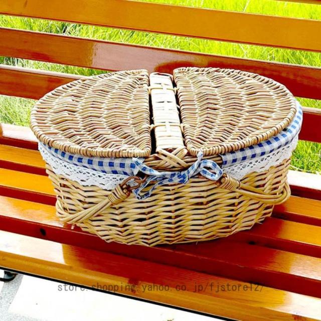 買い物かご 藤製 バスケット おしゃれ かわいい かごバッグ ナチュラル 編み 手提げバッグ シェルフバスケット ピクニックバスケット 編みの花かご 温泉 5,876円