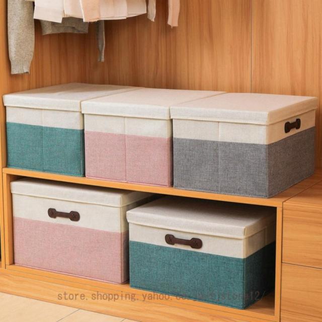 ふた付き 収納ボックス 取っ手付き ストレージボックス 折り畳み 蓋付き 衣装ケース 衣類収納ケース 押し入れ おもちゃ収納 小物 洋服 布団 おしゃれ 組立簡単の通販は 5,777円