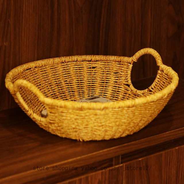 ラタンバスケット かご バスケット 籐製 小物収納 キッチン収納 カゴ フルーツバスケット みかん入れ お菓子入れ ナチュラル インテリア 和風 おしゃれの通販は