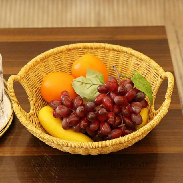 ラタンバスケット かご バスケット 籐製 小物収納 キッチン収納 カゴ フルーツバスケット みかん入れ お菓子入れ ナチュラル インテリア 和風 おしゃれの通販は