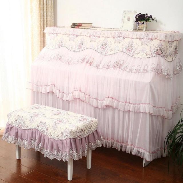 姫系 ピアノカバー イスカバー セット レイヤード ダストカバー 直立型 アップライト レース 刺繍 フルカバー 可愛い インテリア 雑貨 花柄 カワイ フリル付き おしゃれ エレガント 高貴 厚い 防塵カバー シート ピアノ掛け アップライト 椅子カバー付きの通販はその他日用品・文房具・手芸用品