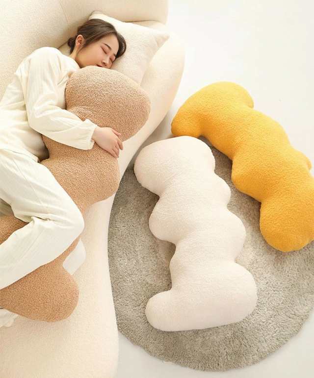 波形異形枕 ぬいぐるみ 抱き枕 北欧 オールシーズン 手触りふわふわ 添い寝枕 おもちゃ 高級感 可愛い ぐるみ クッション 床ごこち だきまくら INS風 インテリア ソファー用 ベッド用 洗濯OK 7,200円