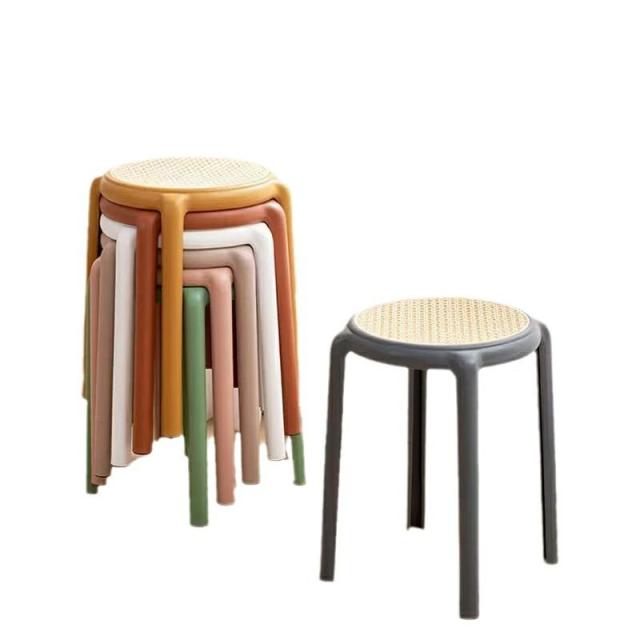 ラタン調 スタッキング スツール ラウンドの通販は
