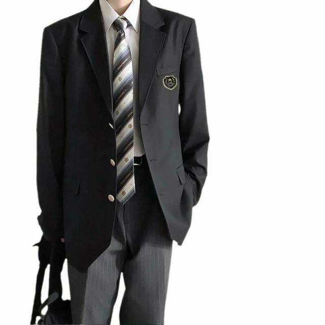 4点セット 制服 学生服 男子高生 ブレザー スクールジャケット 上下セット 学生 制服 入学式 卒業式 スーツ フォーマル 長袖 スクールシャツ スクールパンツ ネクタイ 男子 高校生 学生 中学 通学 学校 制服 男子高生 学生服 スクール制服 紺 ブラック コスチュームの通販は