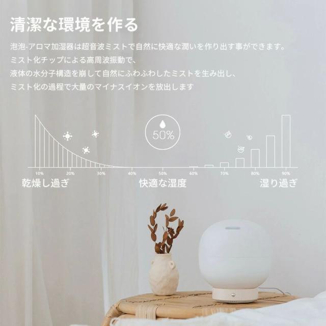 卓上 超音波式 加湿器 アロマディフューザー アロマディフューザー 超音波 加湿器 卓上 アロマ 対応 超音波式 加湿器 500ml 大容量 加湿量 静音 ナイトライト 10時間連続加湿 乾燥防止 空