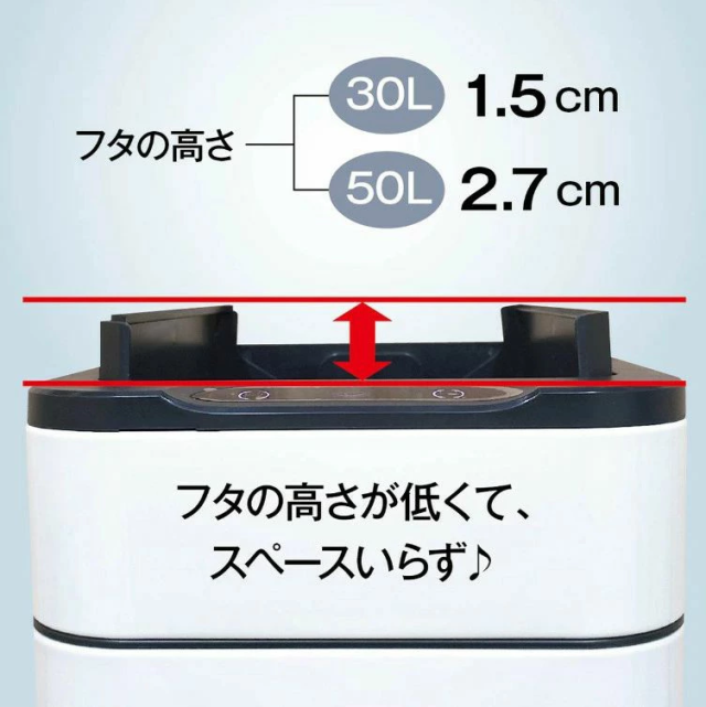ゴミ箱 自動開閉 ふた付き 容量 50L スリム 45リットル ゴミ袋対応 センサー開閉 人感センサー ステンレス スクエア 角 乾電池式 電動 フタ付き ダストボックス ごみ箱 ペール 臭わない キッチン カウンター下 自動開閉ゴミ スリムの通販は