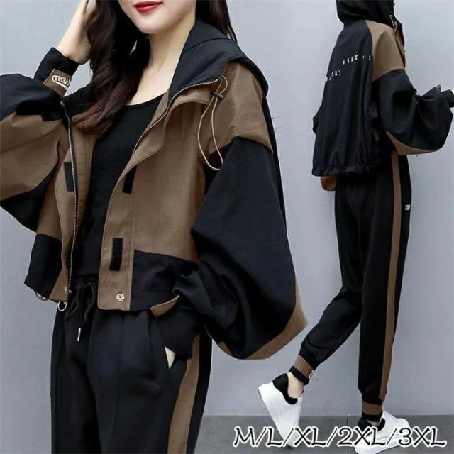 スウェット セットアップ レディース ジャージ 上下セット 春 秋 冬 長袖 スウェットパンツ スエットパンツ 修学旅行 運動着 旅行 スポーツウェア おしゃれ スリム 大人 シンプル　着痩せの通販は