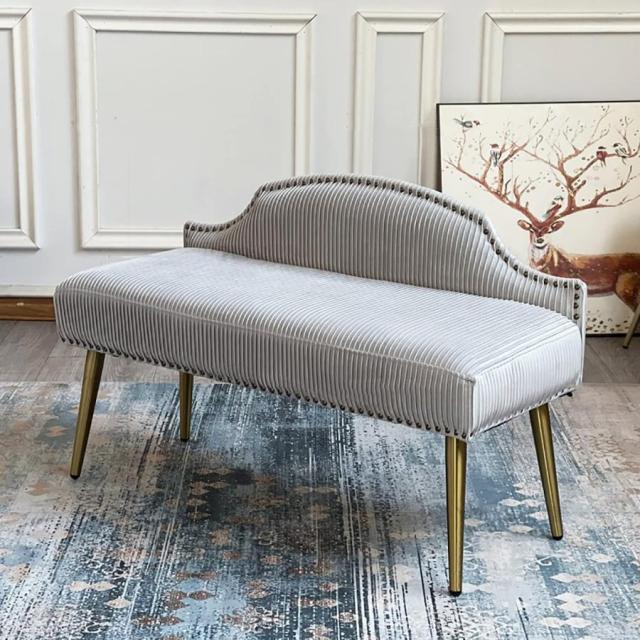 背もたれ付きベッド ベンチの豪華なエンド ベルベット布張りのベッドルーム ベンチ ダイニング ベンチ モダンなオットマン ベンチ シート 玄関ベンチ 家具の装飾の通販は