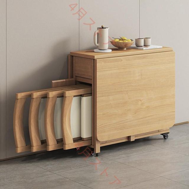 拡張可能なテーブルセット、折りたたみ式テーブルと椅子、椅子付き木製拡張ダイニングテーブル、キッチンダイニングルームリビングルーム用折りたたみ式ダの通販は