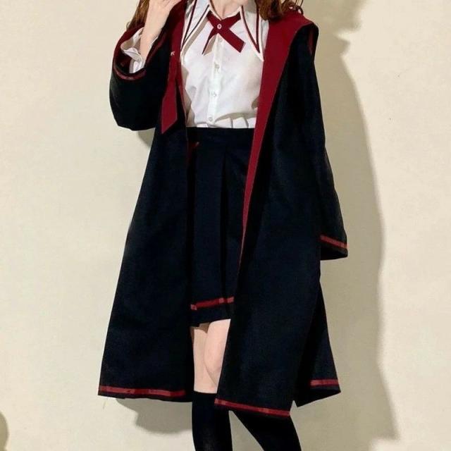 ロリータ 長袖 ゴスロリ 衣装 制服 マント 森ガール 学生服 スカート 魔法風 学園風 コスプレ リボン お嬢様 ドレス コスチューム 中世紀 宮殿風 jk アニメ ショートマット　ロングマット　クリスマス イベント ハロウィン 文化祭
