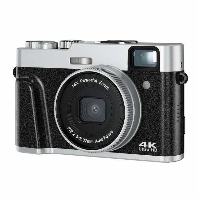 4K デジカメ デジタルカメラオートフォーカス 学生 初心者に対応軽量 修学旅行 4800万画素 4K解像度 光学ファインダー 強力フラッシュ モードダイヤル タイムラプス 連写 スローモーション HDMI出力可能 16倍デジタルズーム 3インチ大画面 予備電池 [日本語説明書付き]の通販は