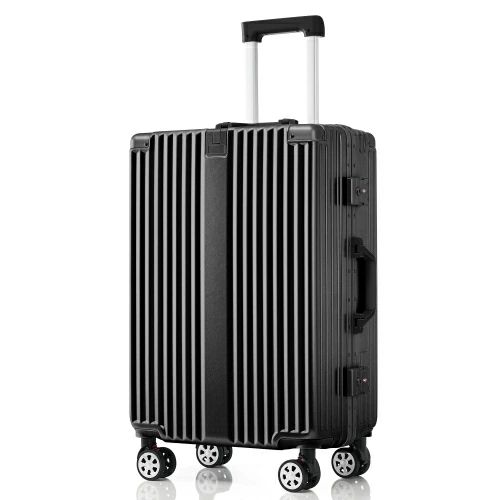 スーツケース Mサイズ フレームタイプ アルミ USBポート付き カップホルダー フック式底足 ストッパー付き キャリーケース キャリーバッグ 軽量 おしゃれ 静音 海外 TSAロック 高級感 中型 4〜7日 LPP-N510P171338の通販は 12,760円