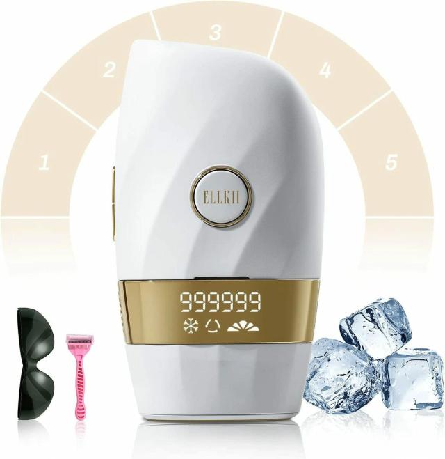 脱毛器 IPL冷感脱毛 光脱毛器 ムダ毛処理 光美容器 全身脱毛 メンズ レディース 女性用 男女兼用 家庭用 99万回照射 5段階調節 日本語説明書付き ELL-IPLの通販は