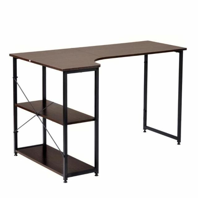 パソコンデスク L字 120cm 2段ラック付 デスク木製 ミシン台 書斎机 勉強机 LPP-WF295660FAAの通販は 9,674円