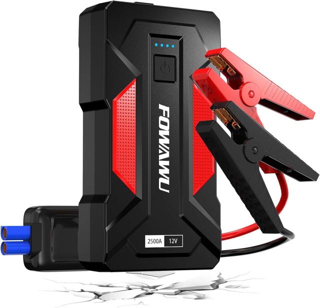 カージャンプスターター 2500A 22800mAh 防水ジャンプスターターバッテリーパック（8.5L ガソリン、6.5L ディーゼル）、USB/LEDライト付きのポータブルバッテリージャンパースターターの通販は 12,000円