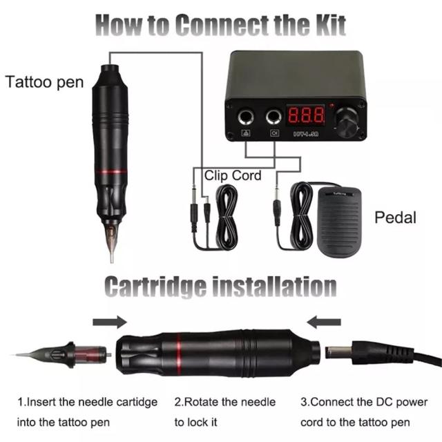 タトゥーマシンセット完全タトゥーマシンペン LCDタトゥーパワーロータリーガンカートリッジタトゥーボディアート用の針の通販は 5,793円