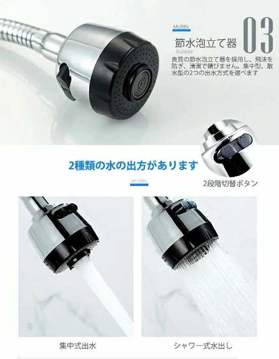 蛇口 水栓 キッチン シャワー水栓 水道蛇口 ランドリーシンク キッチン水栓 シンク 壁掛け式 シングルレバー 温水 冷水用水栓 360°回転の通販は