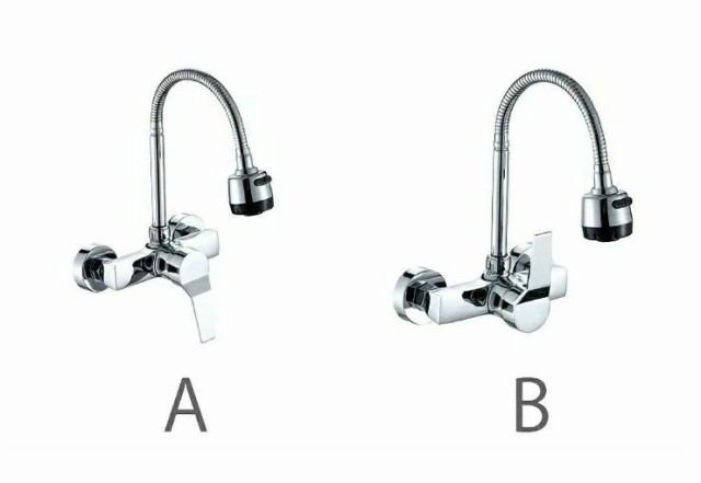 蛇口 水栓 キッチン シャワー水栓 水道蛇口 ランドリーシンク キッチン水栓 シンク 壁掛け式 シングルレバー 温水 冷水用水栓 360°回転の通販は