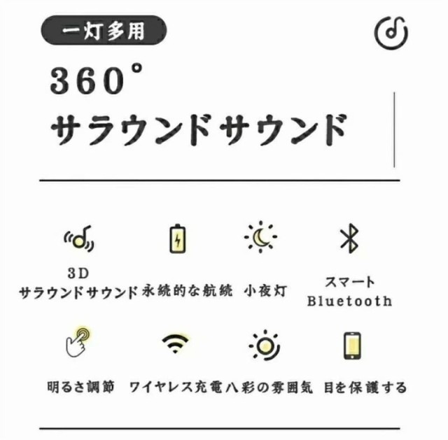 デスクライト常夜灯 ワイヤレス充電器 bluetoothスピーカー LED夜間ライト スピーカー 八色の雰囲気 タッチ式 USB充電 授乳用可 星 寝室ランプ ベッドサイド 子供部屋