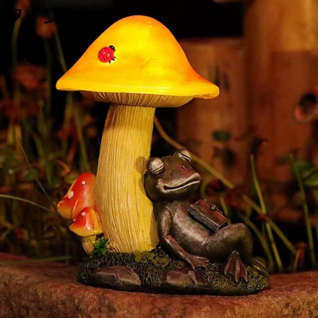 ソーラーオーナメント キノコ 置物 きのこ フィギュア 庭 F 玄関 led おしゃれ 茸 玄関ライト ガーデニング センサーライト アンティーク おもしろオブジェ タイプ1 リアル ソーラーランプ 園芸ライト 可愛い置物 庭に置く置物 キノコ飾り