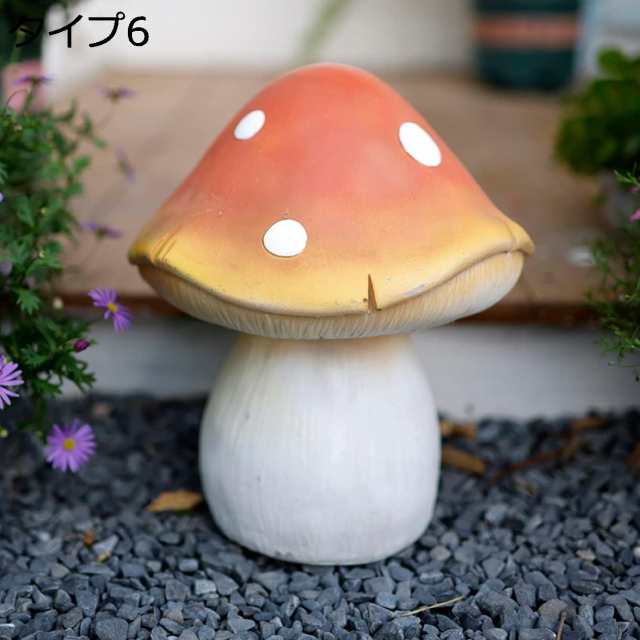 ソーラーオーナメント キノコ 置物 きのこ フィギュア 庭 F 玄関 led おしゃれ 茸 玄関ライト ガーデニング センサーライト アンティーク おもしろオブジェ タイプ1 リアル ソーラーランプ 園芸ライト 可愛い置物 庭に置く置物 キノコ飾り