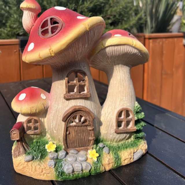 ソーラーオーナメント キノコ 置物 きのこ フィギュア 庭 F 玄関 led おしゃれ 茸 玄関ライト ガーデニング センサーライト アンティーク おもしろオブジェ タイプ1 リアル ソーラーランプ 園芸ライト 可愛い置物 庭に置く置物 キノコ飾り