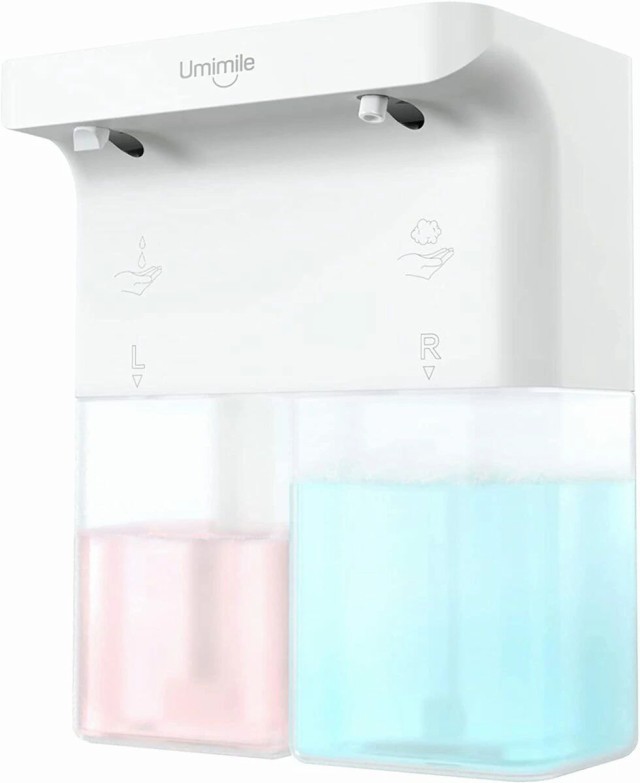 ソープディスペンサー 泡 液体 自動 ダブルヘッド 600ml ハンドソープ 食器洗剤 手洗い 壁掛け可能 IPX4防水 キッチン対応 W2-DIS-X323の通販は