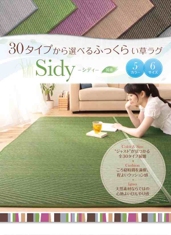 おしゃれ 30タイプから選べる国産ふっくらい草ラグ 140×200cmの通販は