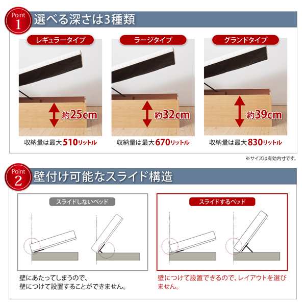 ベッドフレーム ベッド シングル 1人暮らし ワンルーム 組立設置付 通気性抜群 ガス圧式大容量跳ね上げベッド ベッドフレームのみ 縦開き